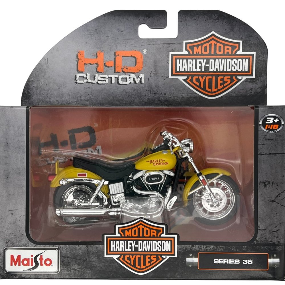 1977 Harley Davidson FXS Low Rider Yellow Series 38 Maisto 1:18 Scale Model
